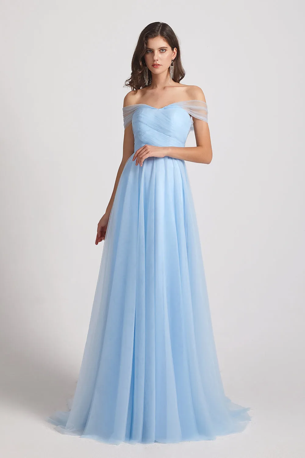 Sweetheart Backless Floor Length Tulle Convertible Bridesmaid Dresses (AF0162)