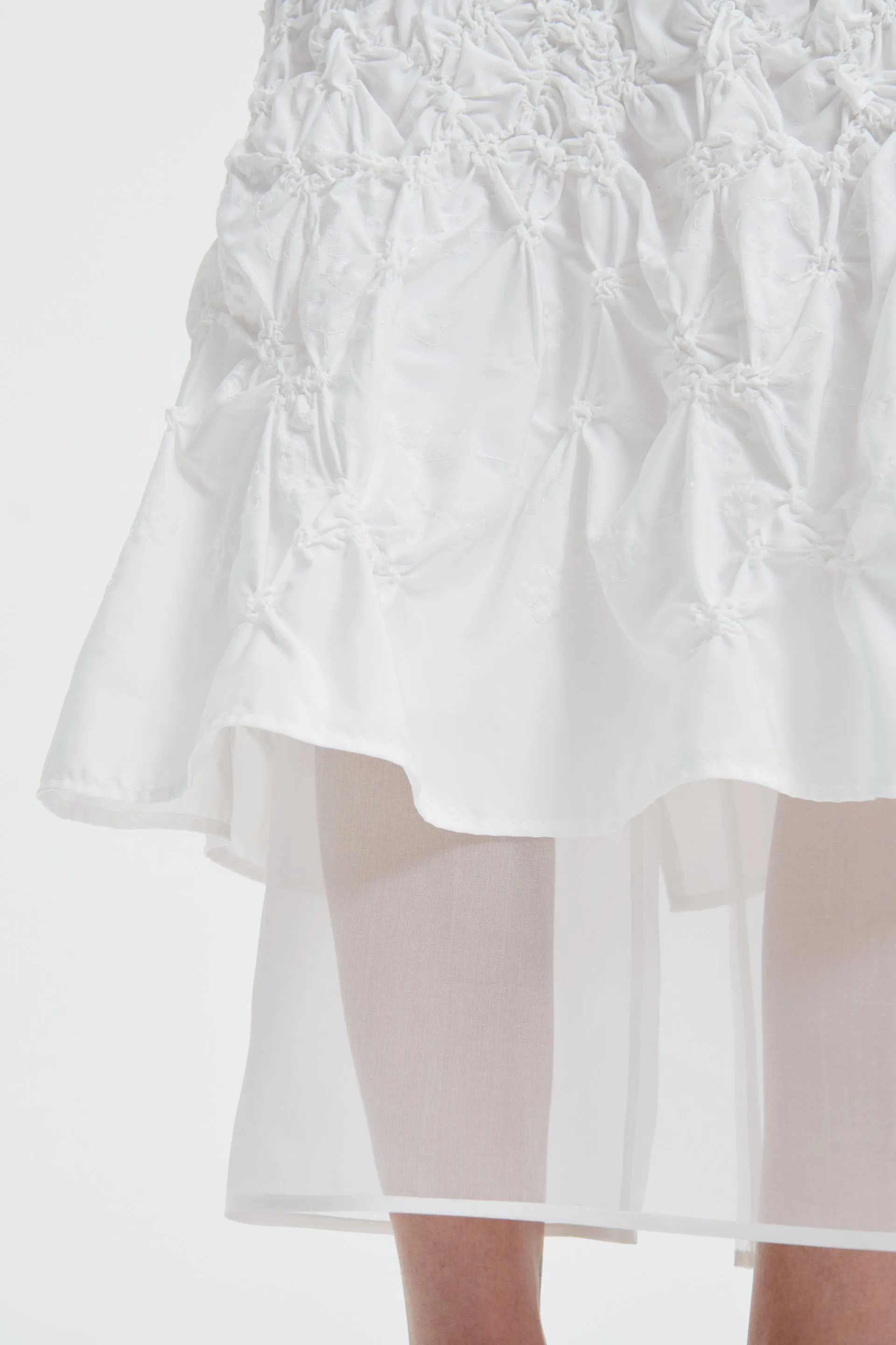 VANDA | DRESS PANSY SMOCK FAILLE WHITE BRIDAL